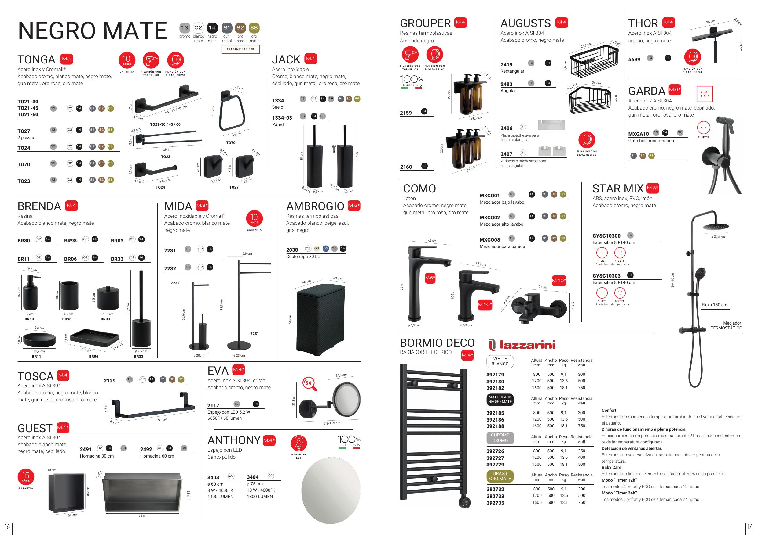 Catálogo productos Negro Mate — Gedy Ibérica